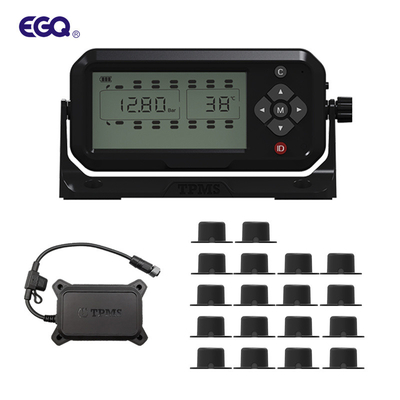 18 Tekerlek İçin LCD Ekran Lastik Basıncı İzleme Sistemi Kamyon TPMS
