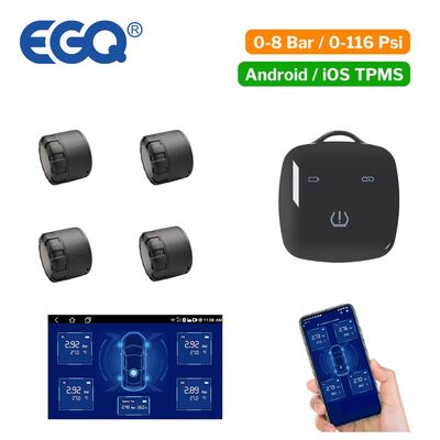 Araba BL8 Kablosuz Dış TPMS Sensörü Şarj edilebilir Alıcı Kechain ve Mobil APP ile Android & IOS ile uyumludur