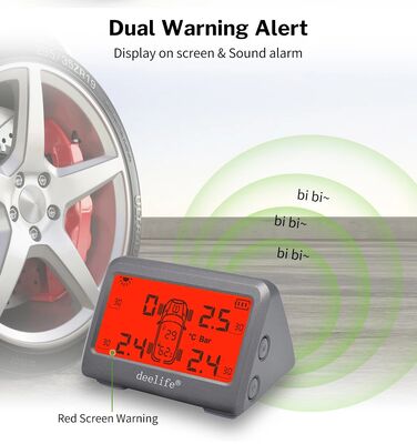 MY66T Otomobil TPMS Nem İzleme Lastik Basıncı 433MHz Dahili Sensör