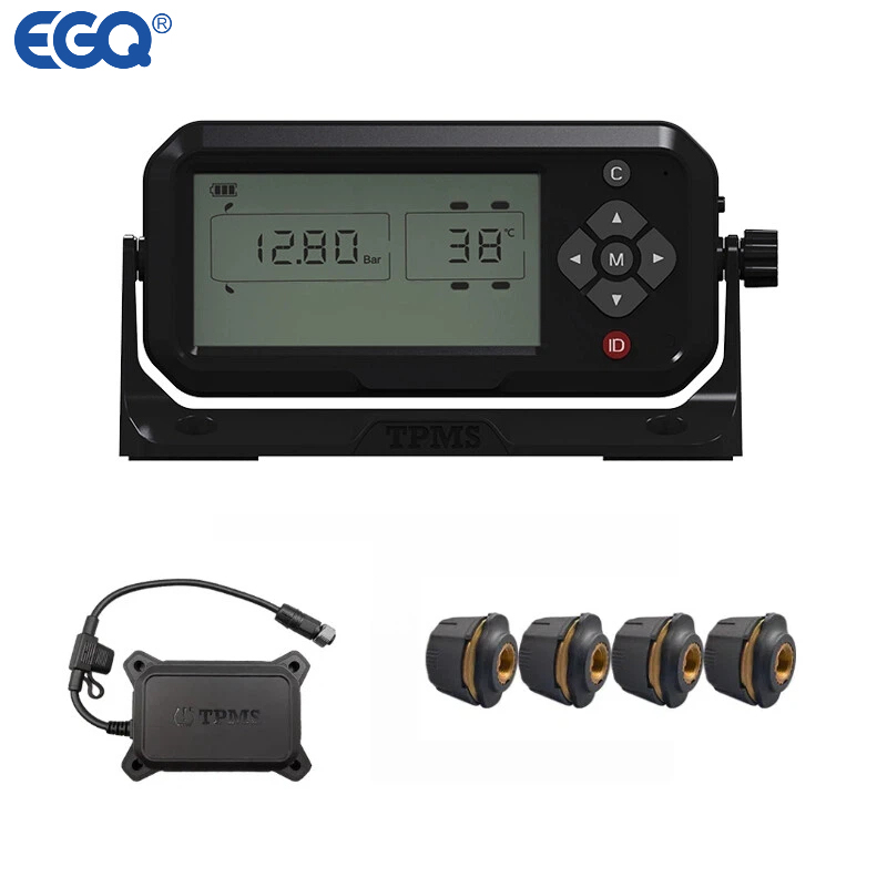 Motorhome Trailer Digital Tire Pressure System Display External Sensors with Waterproof Reapter